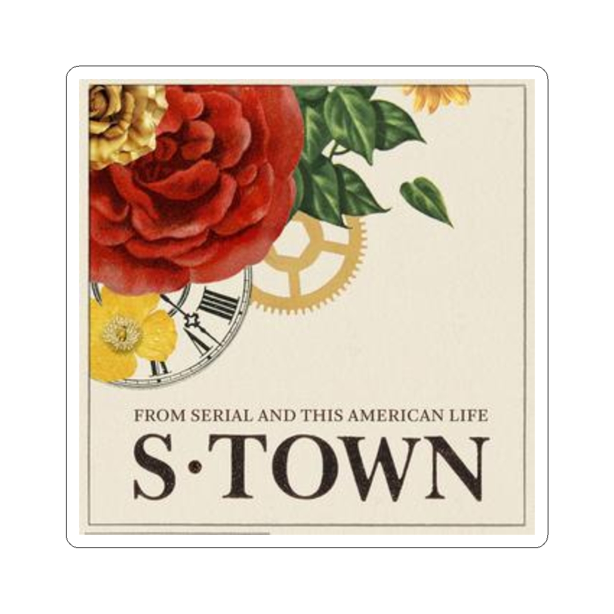 S-Town Floral Clock Sticker | Kiss-Cut Sticker | S Town Podcast