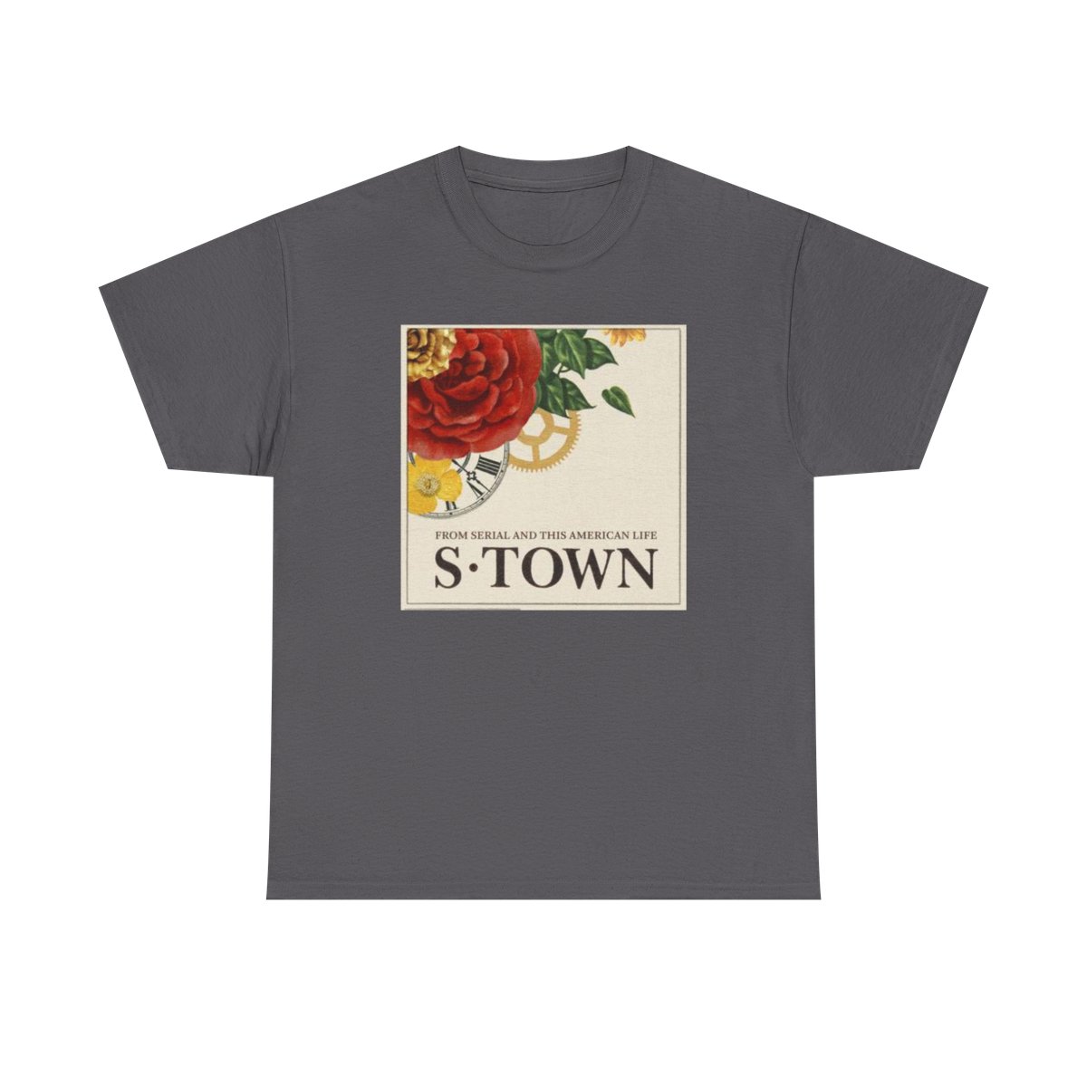 S-Town Podcast Rose Illustration Tee | Vintage Floral Podcast Logo T-Shirt | S Town Podcast - alternate angle 4, merchandise