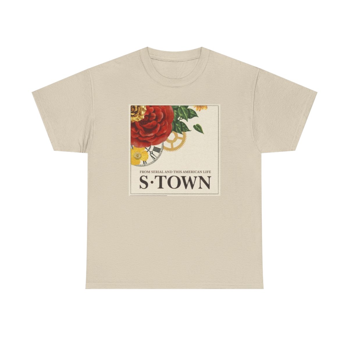 S-Town Podcast Rose Illustration Tee | Vintage Floral Podcast Logo T-Shirt | S Town Podcast - alternate angle 5, merchandise
